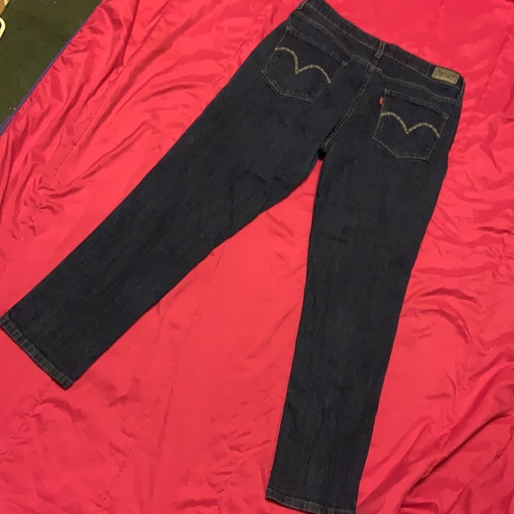 Levi’s silver tab mid rise skinny silver stitch on pockets dark indigo blue 16 S - Picture 8 of 8